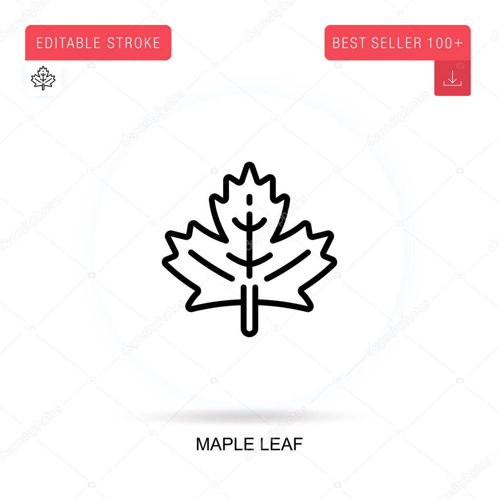 Maple leaf flat vector icon. Vector isolated concept metaphor illustrations.