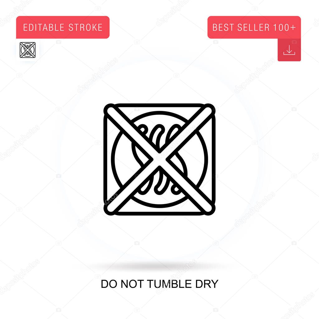 Do not tumble dry flat vector icon. Vector isolated concept metaphor illustrations.