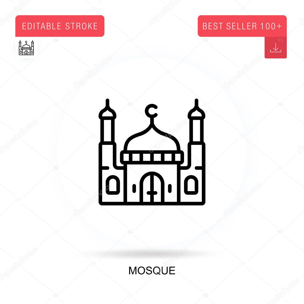 Mosque flat vector icon. Vector isolated concept metaphor illustrations.