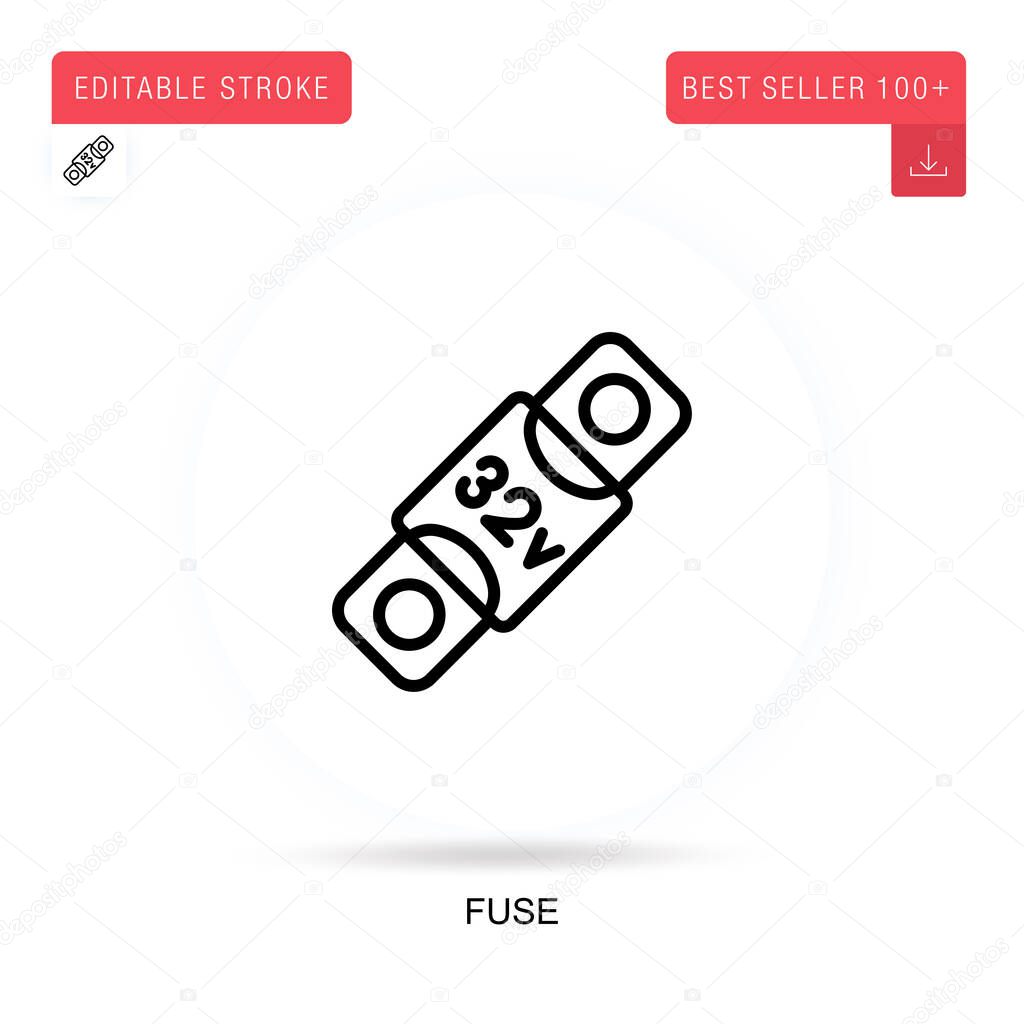 Fuse flat vector icon. Vector isolated concept metaphor illustrations.