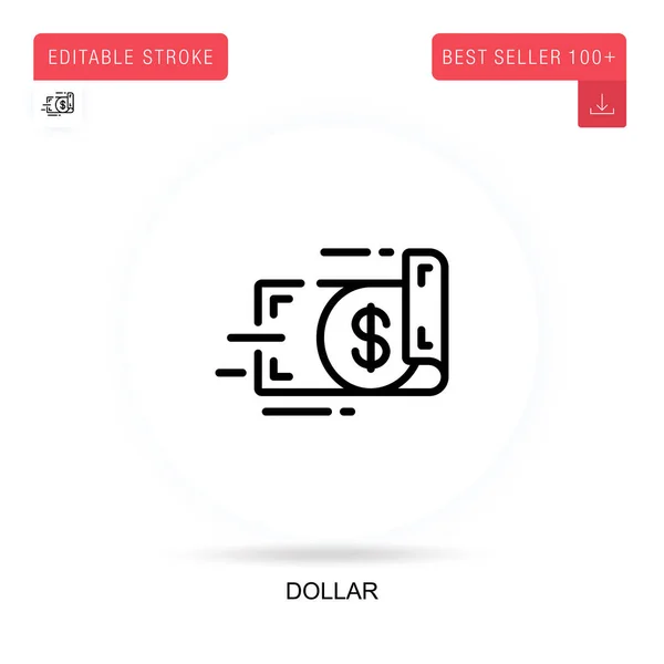 Dollar Icône Vectorielle Plate Illustrations Vectorielles Métaphore Concept Isolé — Image vectorielle
