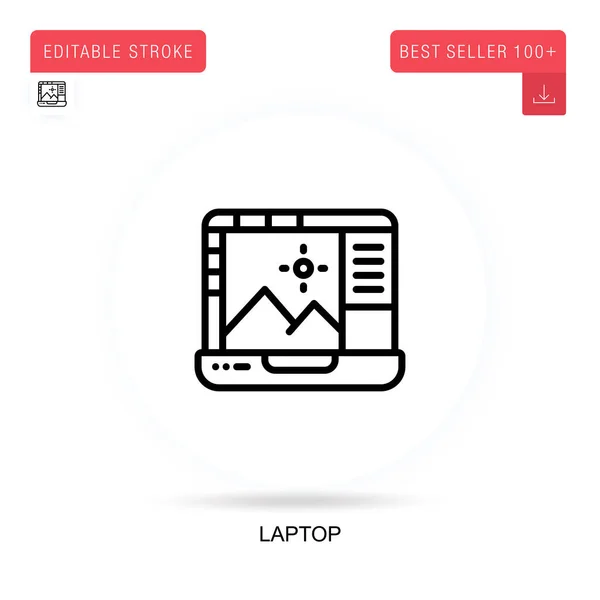 Laptop Vlakke Vector Icoon Vector Geïsoleerde Concept Metafoor Illustraties — Stockvector