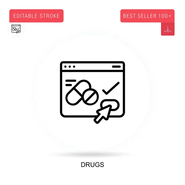 Drugsvlakke Vectoricoon Vector Geïsoleerde Concept Metafoor Illustraties — Stockvector