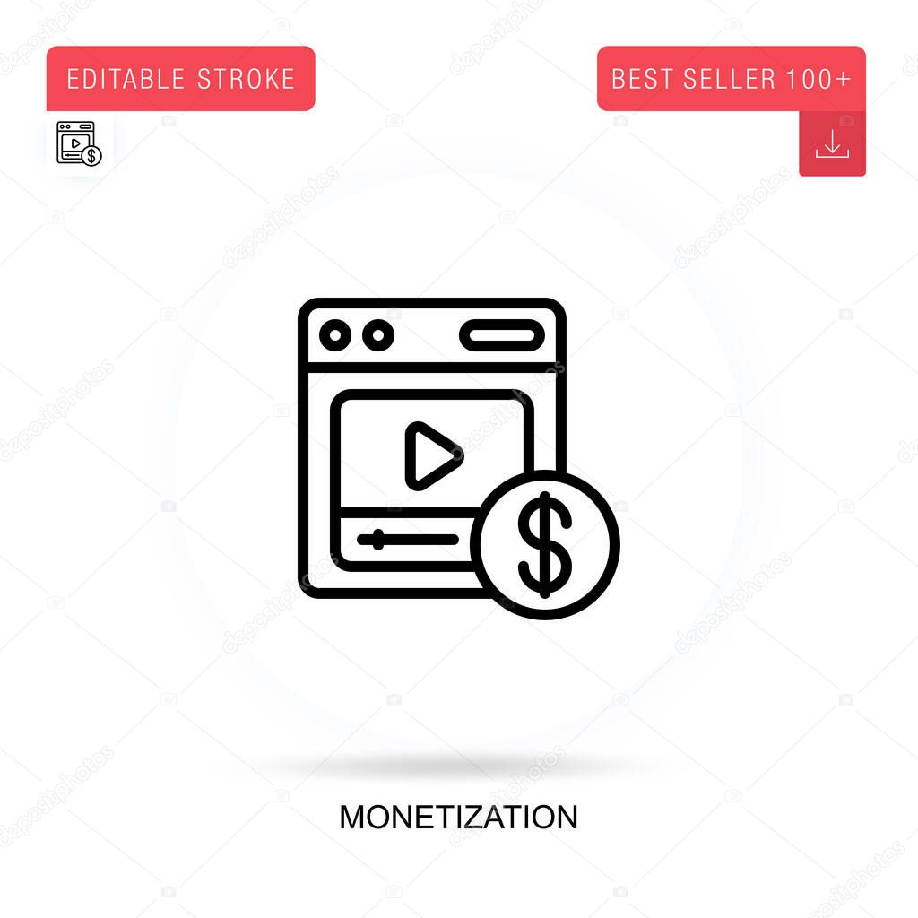 Monetization flat vector icon. Vector isolated concept metaphor illustrations.