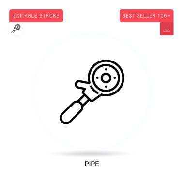 Boru düz vektör simgesi. Vektör izole kavram metaforları.