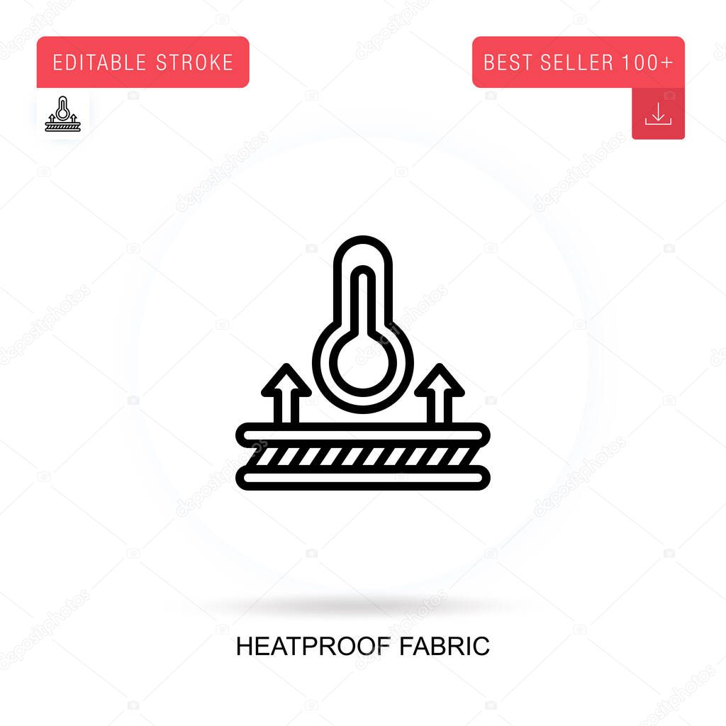 Heatproof fabric flat vector icon. Vector isolated concept metaphor illustrations.