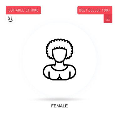 Dişi düz vektör simgesi. Vektör izole kavram metaforları.