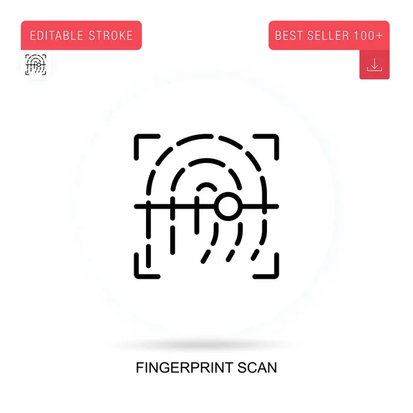 Fingerabdruck Scan Flaches Vektorsymbol Vektor Isolierte Konzeptmetapher Illustrationen — Stockvektor