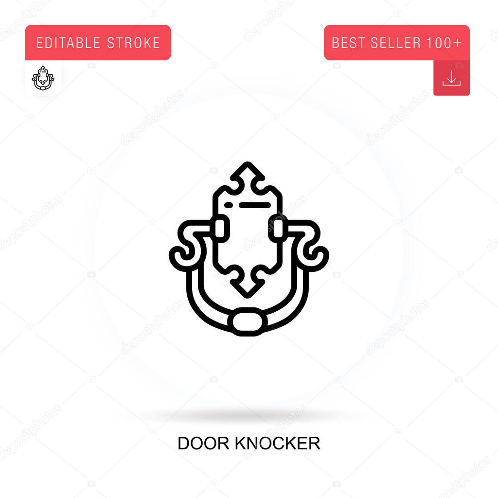 Door knocker flat vector icon. Vector isolated concept metaphor illustrations.