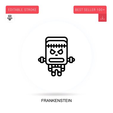 Frankenstein düz vektör simgesi. Vektör izole kavram metaforları.