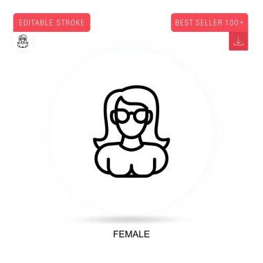 Dişi düz vektör simgesi. Vektör izole kavram metaforları.