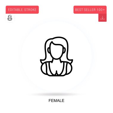 Dişi düz vektör simgesi. Vektör izole kavram metaforları.