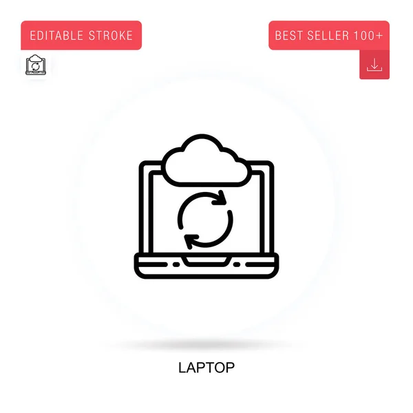 Laptop Vlakke Vector Icoon Vector Geïsoleerde Concept Metafoor Illustraties — Stockvector