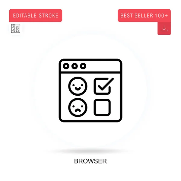 Browser Ícone Vetorial Plana Ilustrações Metáfora Conceito Isolado Vetorial —  Vetores de Stock