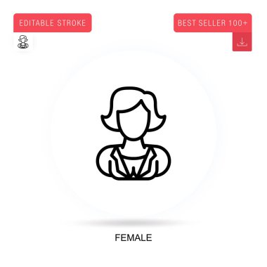 Dişi düz vektör simgesi. Vektör izole kavram metaforları.