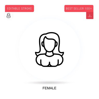 Dişi düz vektör simgesi. Vektör izole kavram metaforları.