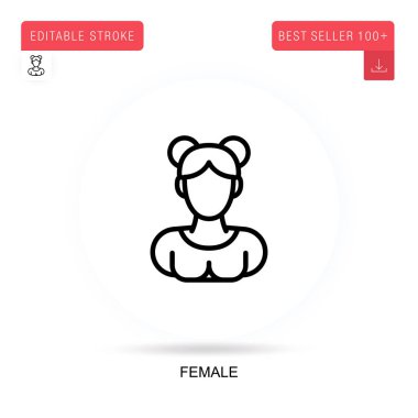Dişi düz vektör simgesi. Vektör izole kavram metaforları.