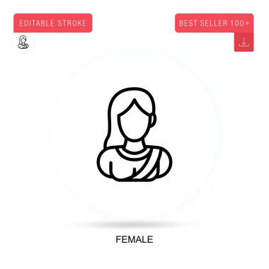 Dişi düz vektör simgesi. Vektör izole kavram metaforları.