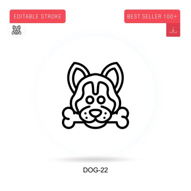 Dog-22 düz vektör simgesi. Vektör izole kavram metaforları.