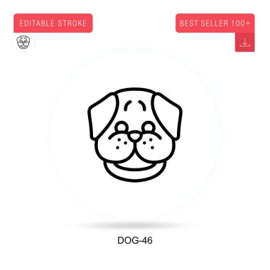 Dog-46 düz vektör simgesi. Vektör izole kavram metaforları.