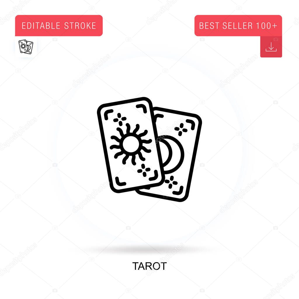 Tarot flat vector icon. Vector isolated concept metaphor illustrations.