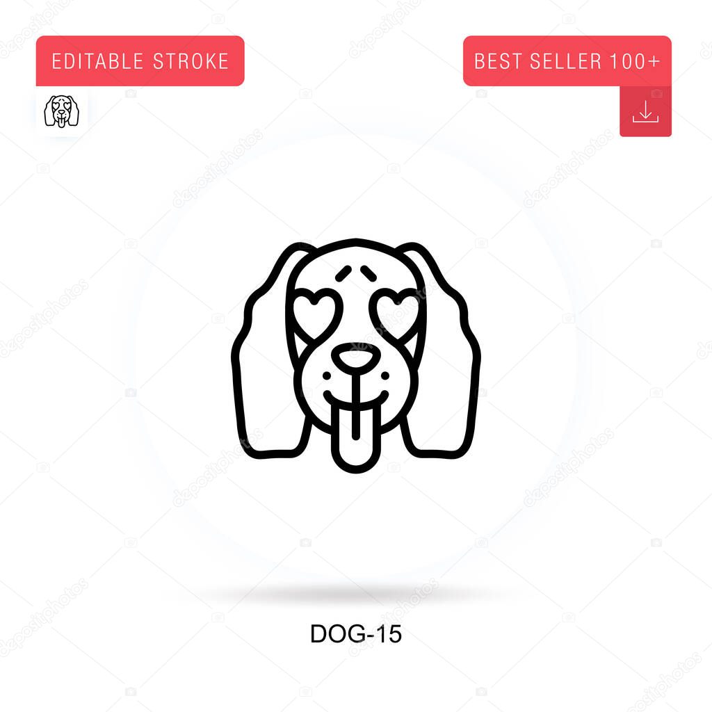 Dog-15 flat vector icon. Vector isolated concept metaphor illustrations.