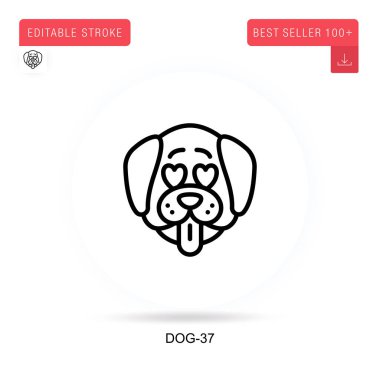 Dog-37 düz vektör ikonu. Vektör izole kavram metaforları.