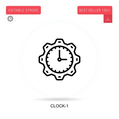 Saat-1 düz vektör simgesi. Vektör izole kavram metaforları.