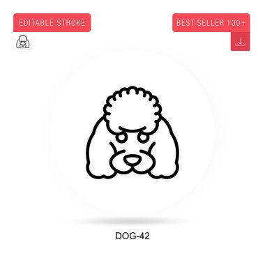 Dog-42 düz vektör simgesi. Vektör izole kavram metaforları.