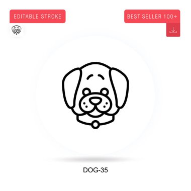 Dog-35 düz vektör simgesi. Vektör izole kavram metaforları.