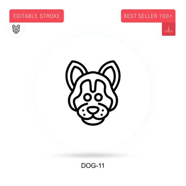 Dog-11 düz vektör simgesi. Vektör izole kavram metaforları.