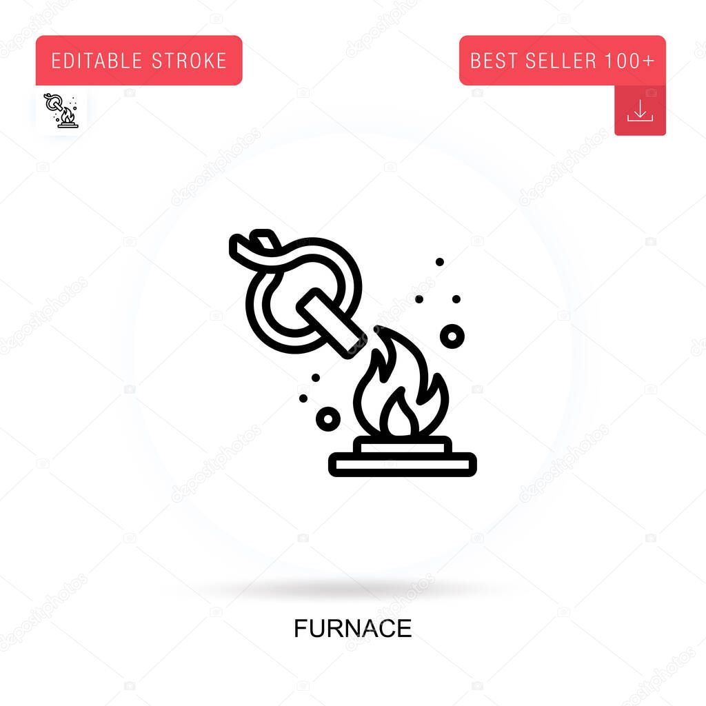 Furnace flat vector icon. Vector isolated concept metaphor illustrations.
