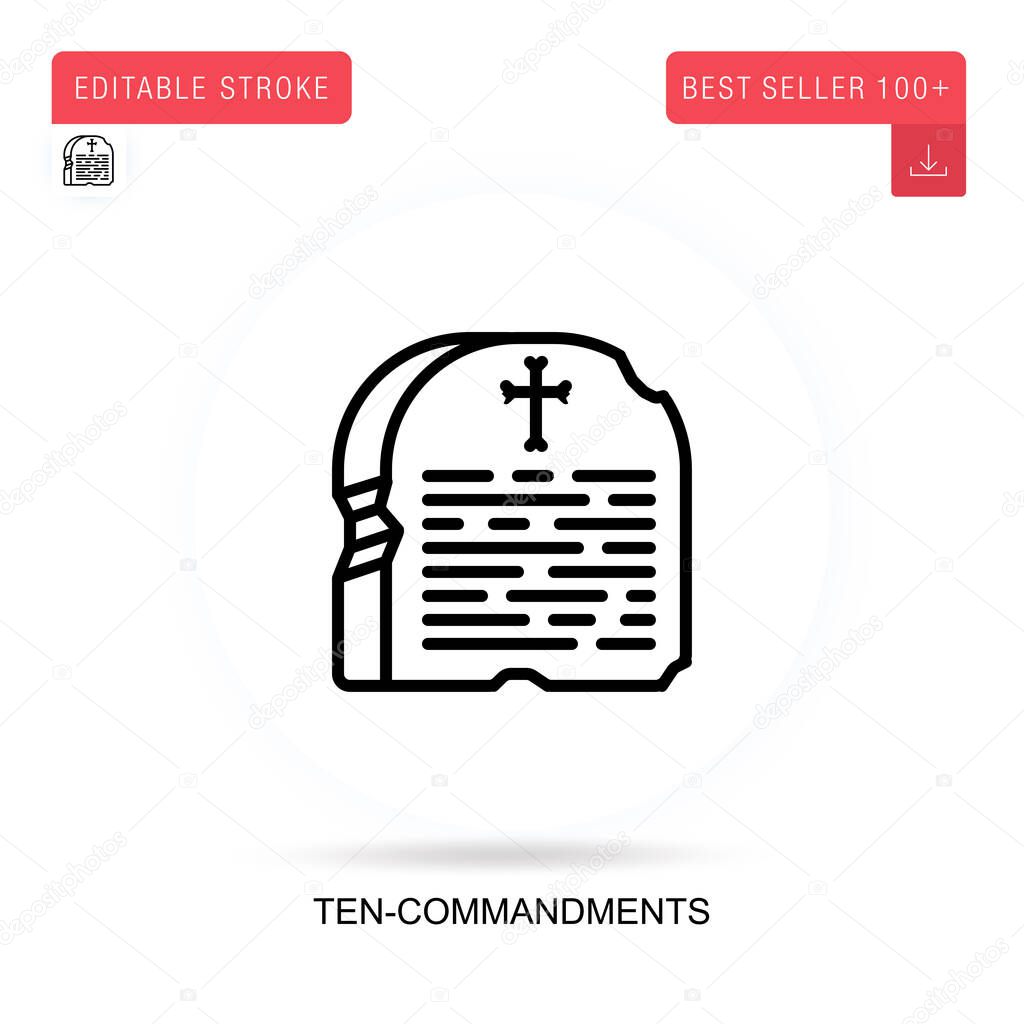 Ten-commandments flat vector icon. Vector isolated concept metaphor illustrations.