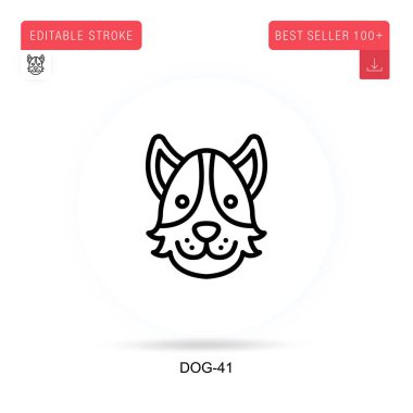 Dog-41 düz vektör simgesi. Vektör izole kavram metaforları.