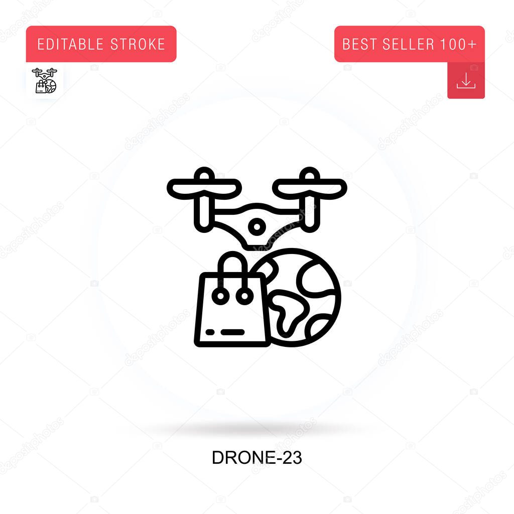 Drone-23 flat vector icon. Vector isolated concept metaphor illustrations.