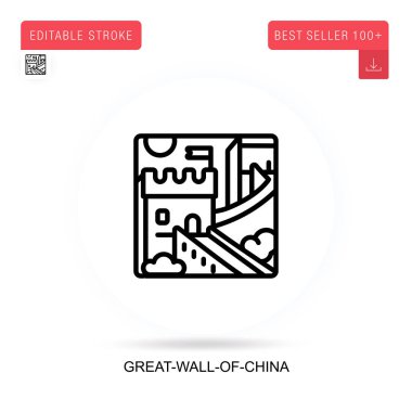 Great-wall-of-china flat vector icon. Vector isolated concept metaphor illustrations. clipart
