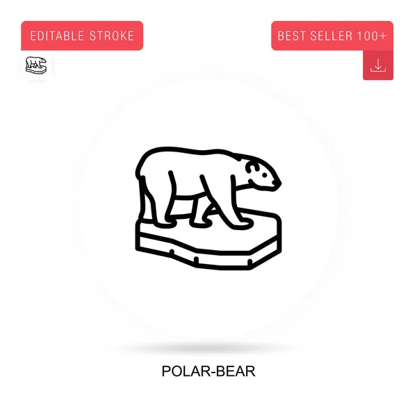 Ikona Plochého Vektoru Polárního Medvěda Vektorové Izolované Koncepční Metafory — Stockový vektor