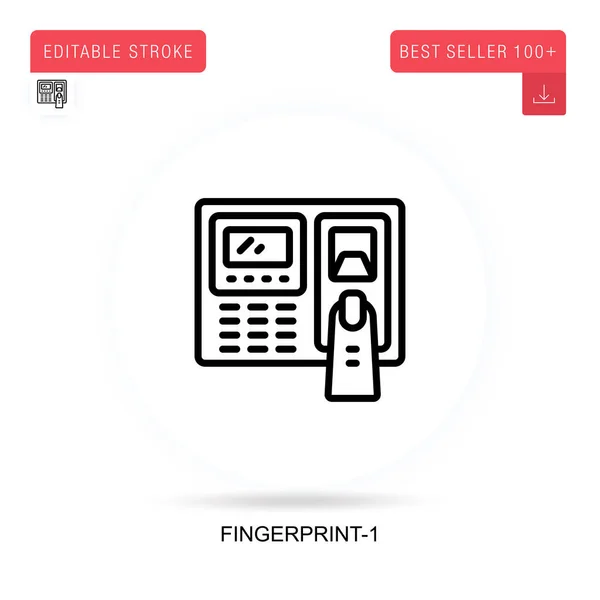 Fingerabdruck Flaches Vektorsymbol Vektor Isolierte Konzeptmetapher Illustrationen — Stockvektor