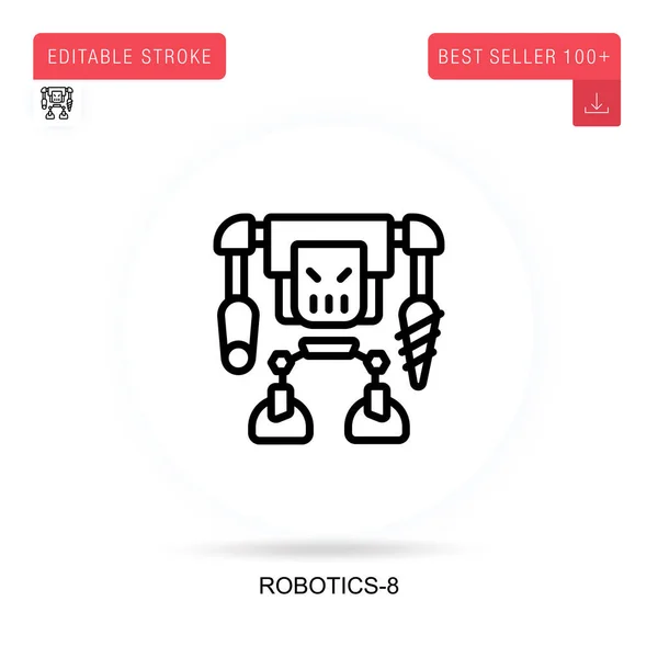 Ikon Vektor Datar Robotika Ilustrasi Konsep Metafora Terisolasi Vektor - Stok Vektor