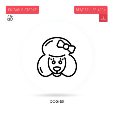 Dog-58 düz vektör simgesi. Vektör izole kavram metaforları.