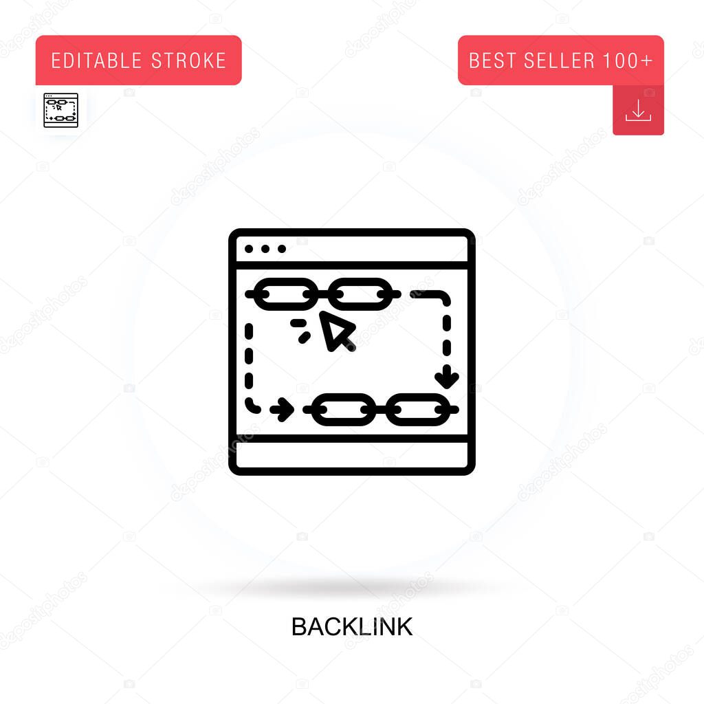 Backlink flat vector icon. Vector isolated concept metaphor illustrations.