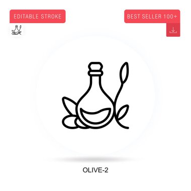Olive-2 düz vektör simgesi. Vektör izole kavram metaforları.