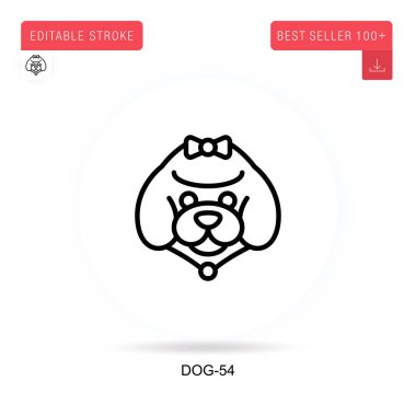 Dog-54 düz vektör simgesi. Vektör izole kavram metaforları.