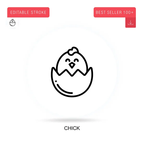 Chick Platte Vector Icoon Vector Geïsoleerde Concept Metafoor Illustraties — Stockvector