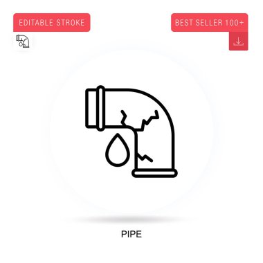 Boru düz vektör simgesi. Vektör izole kavram metaforları.