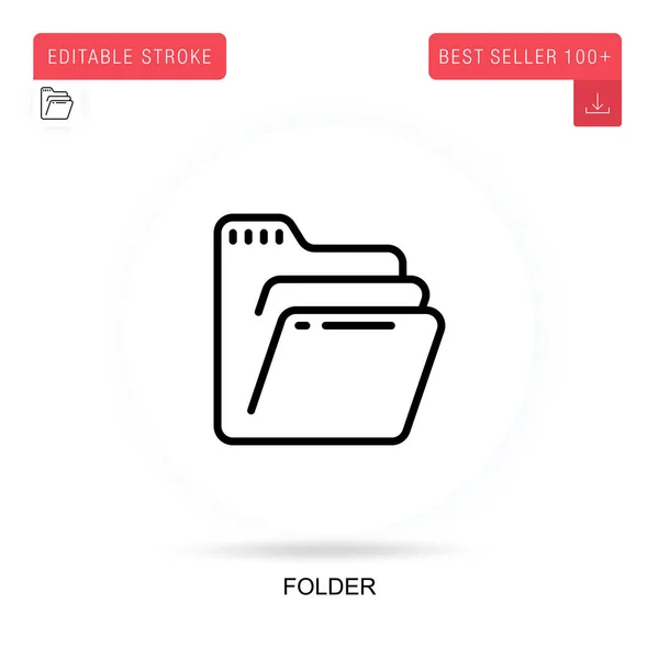 Folder Vlakke Vector Pictogram Vector Geïsoleerde Concept Metafoor Illustraties — Stockvector