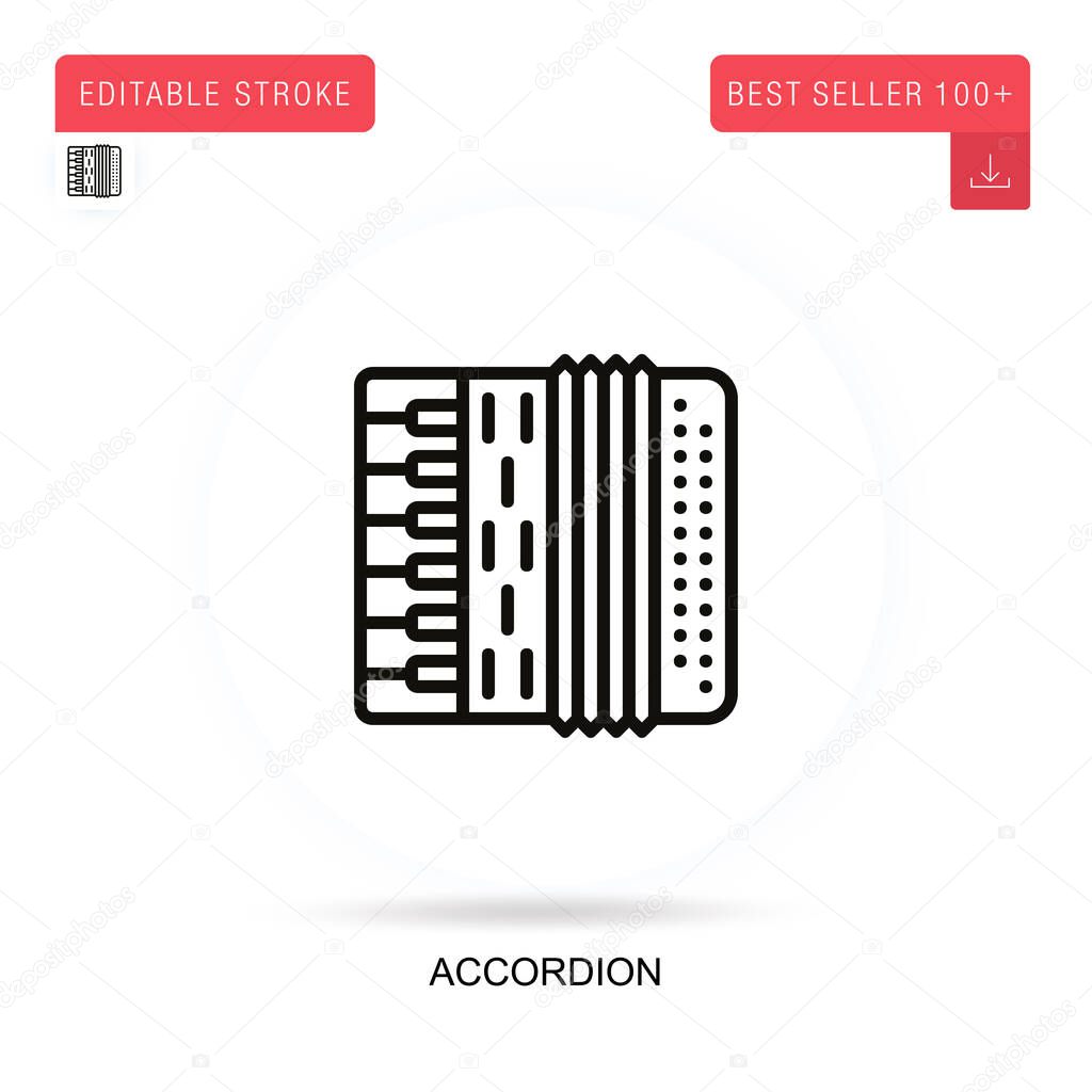 Accordion flat vector icon. Vector isolated concept metaphor illustrations.