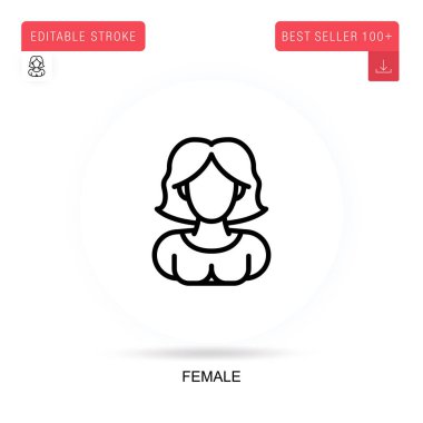 Dişi düz vektör simgesi. Vektör izole kavram metaforları.