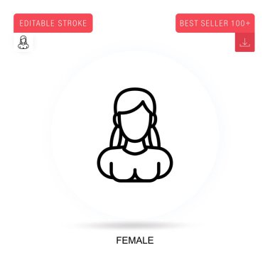 Dişi düz vektör simgesi. Vektör izole kavram metaforları.