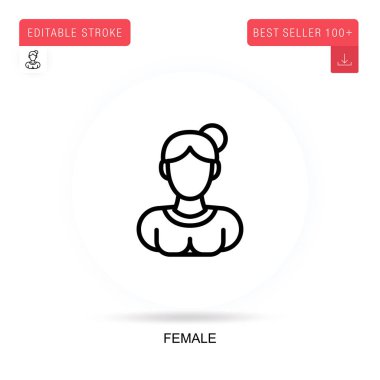 Dişi düz vektör simgesi. Vektör izole kavram metaforları.